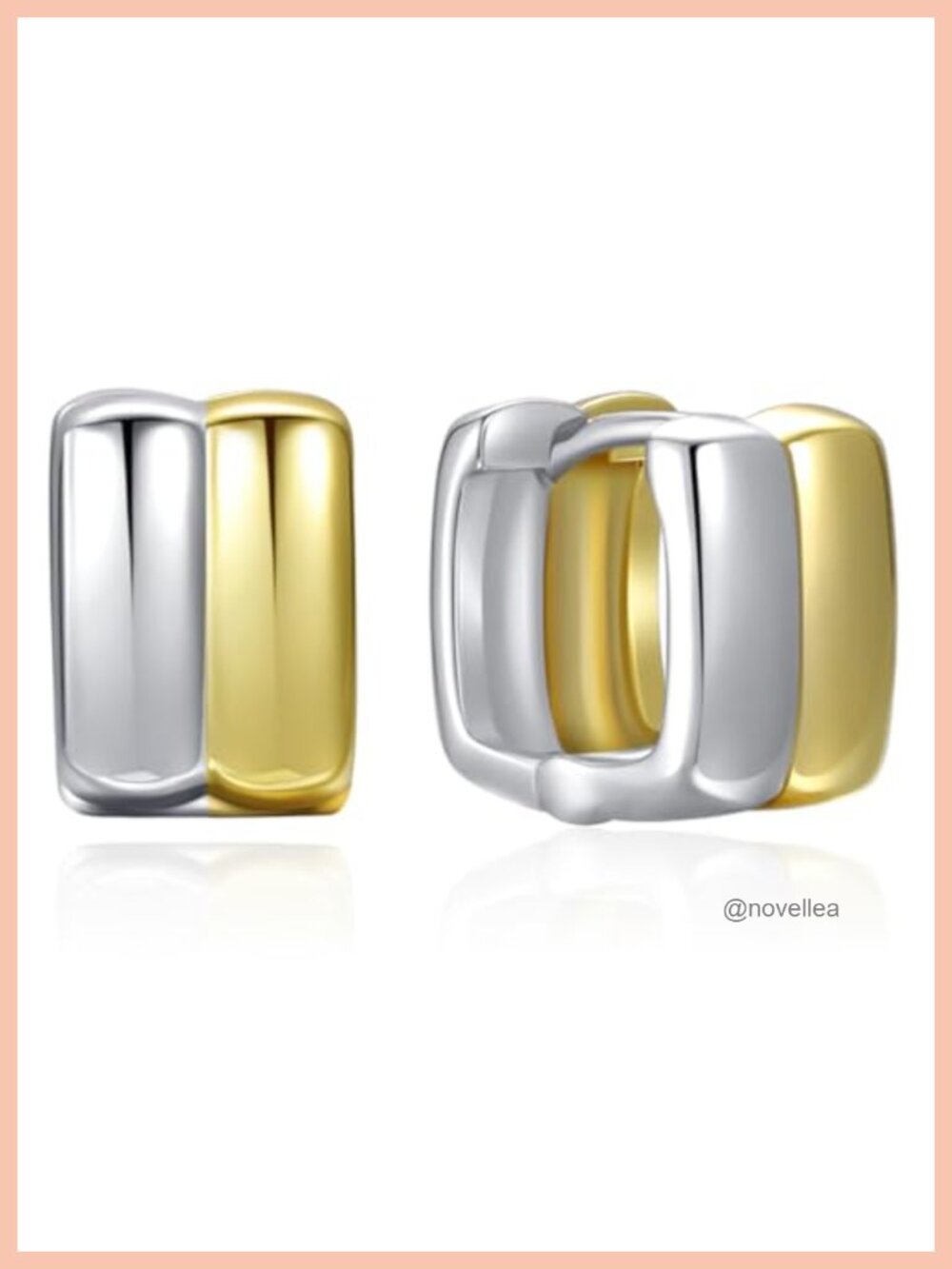 Mixed Metal Huggie Hoop Earrings 10mm Gold Plated Small